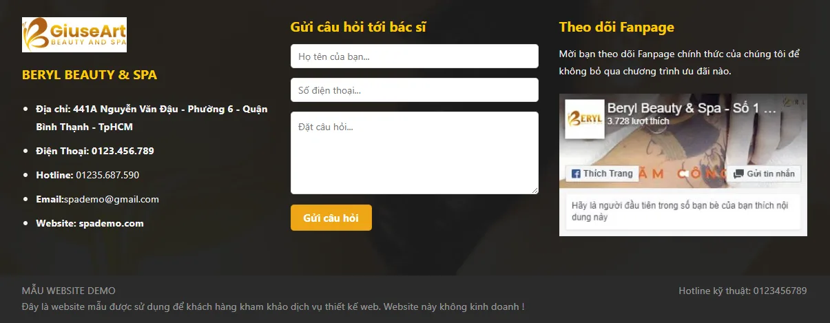 Thiết Kế Website Cửa Hàng Spa MA-600