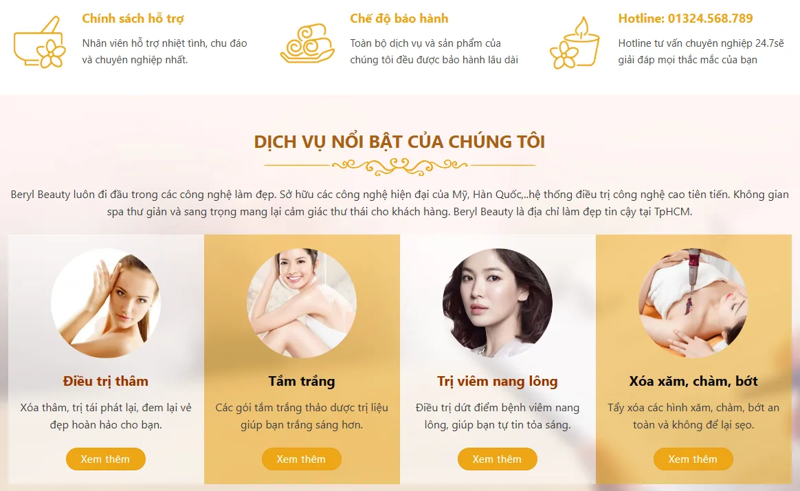 Thiết Kế Website Cửa Hàng Spa MA-600