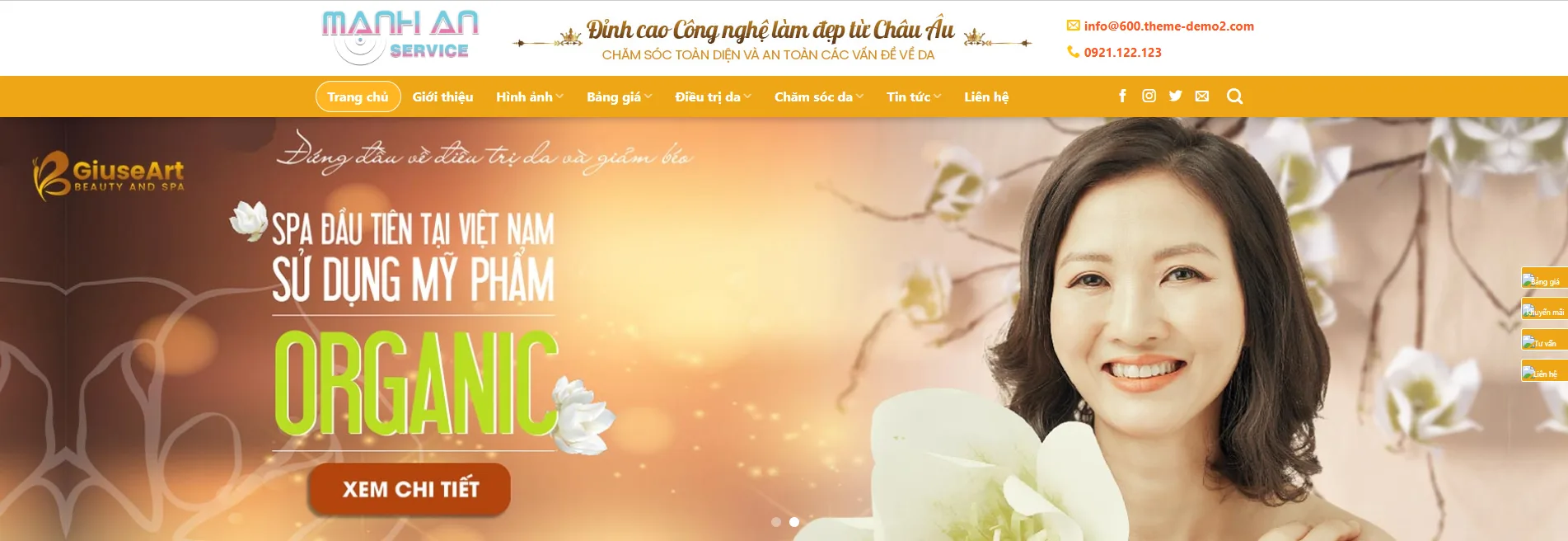 Thiết Kế Website Cửa Hàng Spa MA-600