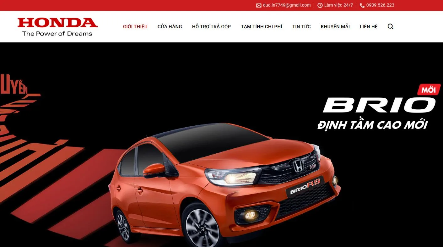 Thiết Kế Website Đại Lý Honda MA-493