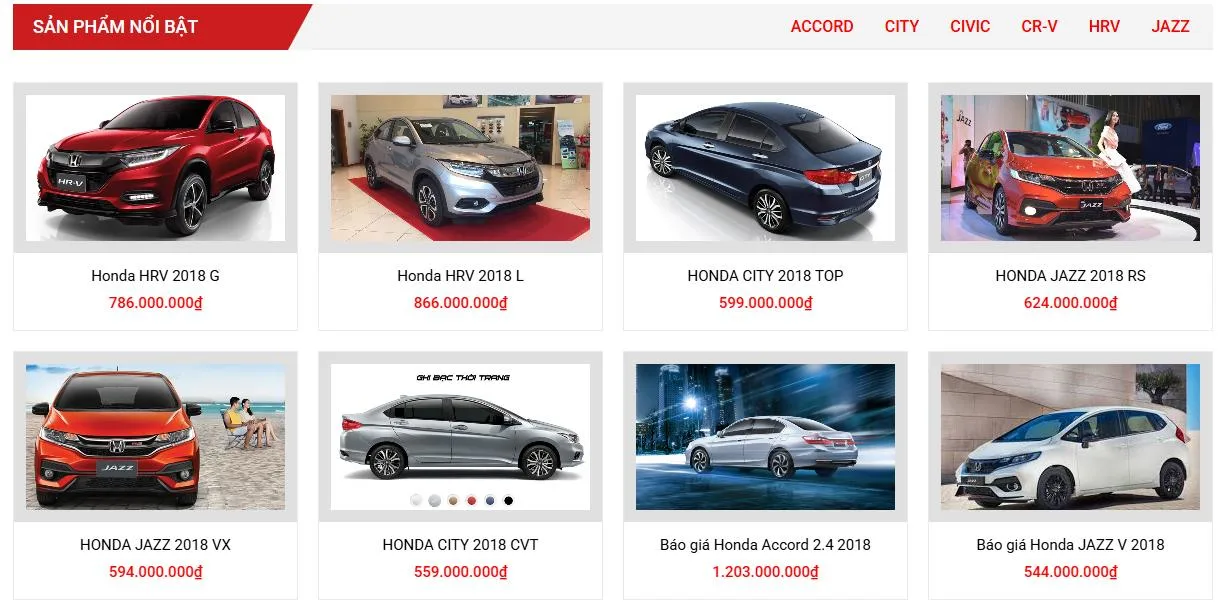 Thiết Kế Website Đại Lý Honda MA-493