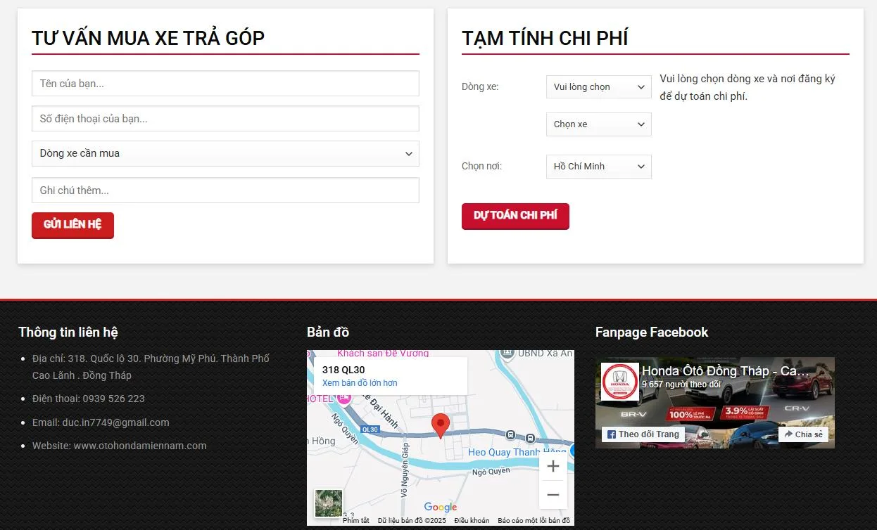 Thiết Kế Website Đại Lý Honda MA-493