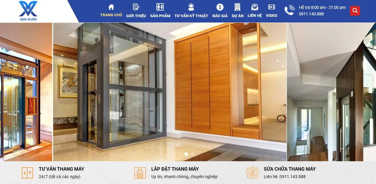 Thiết Kế Website Dich Vụ Cầu Thang Máy MA-330