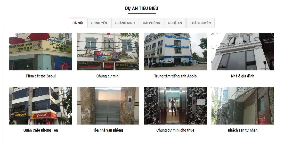 Thiết Kế Website Dich Vụ Cầu Thang Máy MA-330