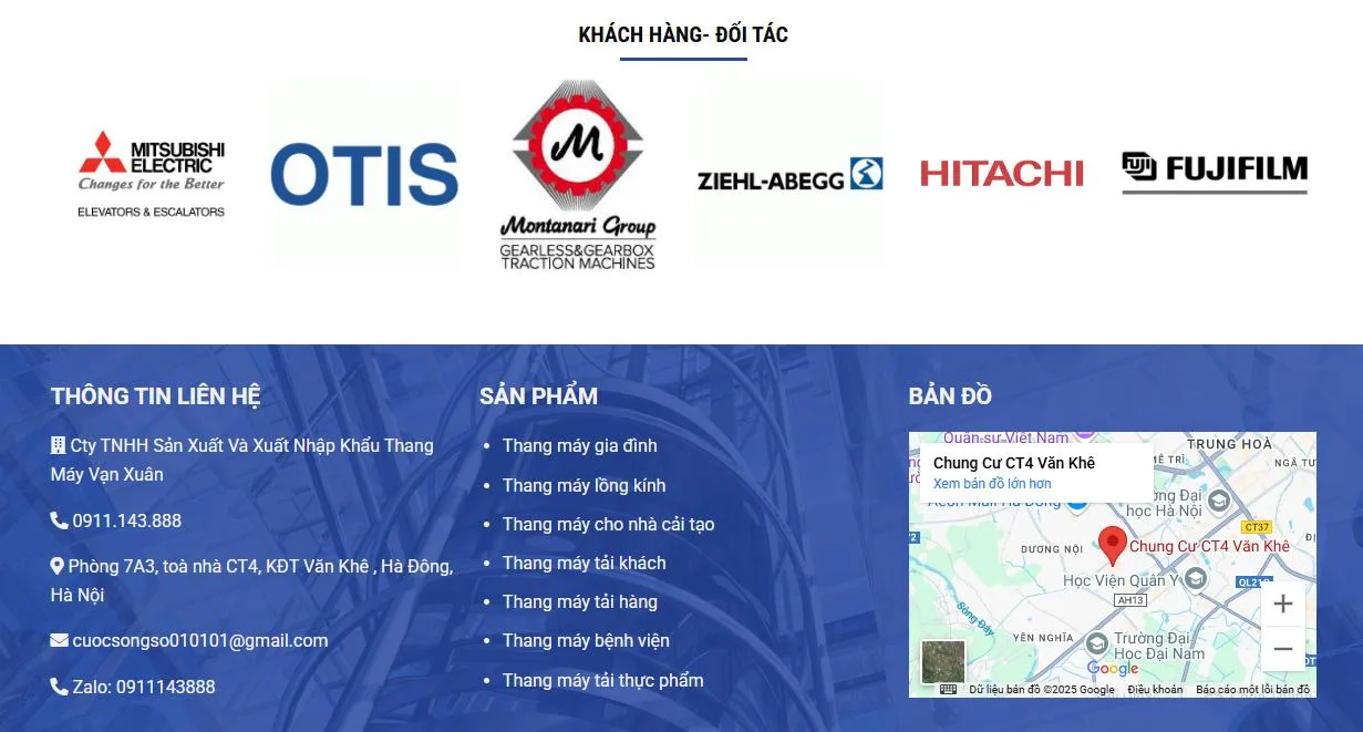 Thiết Kế Website Dich Vụ Cầu Thang Máy MA-330