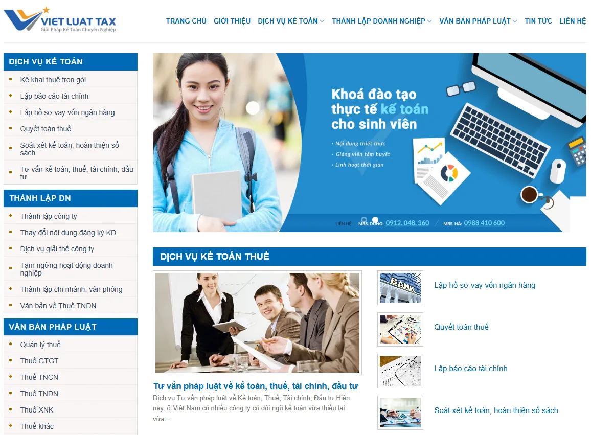 Thiết Kế Website Kế Toán MA-550