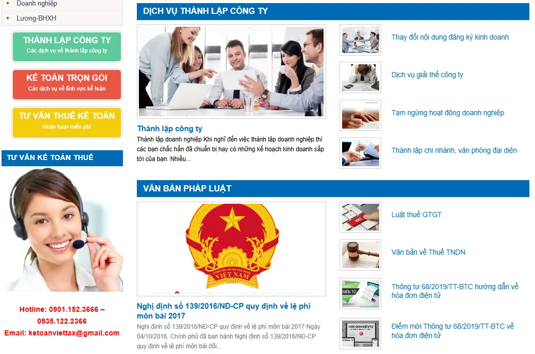 Thiết Kế Website Kế Toán MA-550