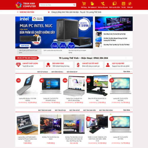Mẫu Website Bán Laptop - Máy Tính - Máy In MA-657