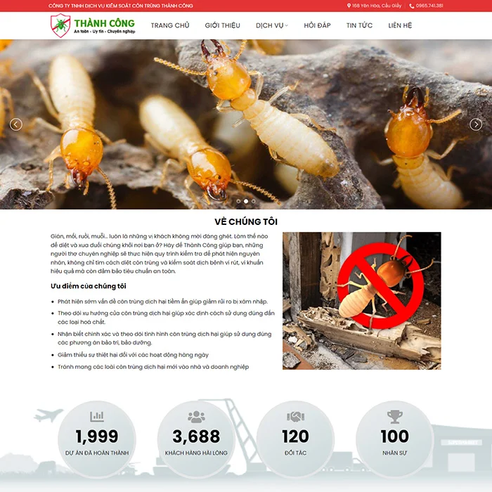 Thiết Kế Website Dịch Vụ Diệt Côn Trùng MA-660
