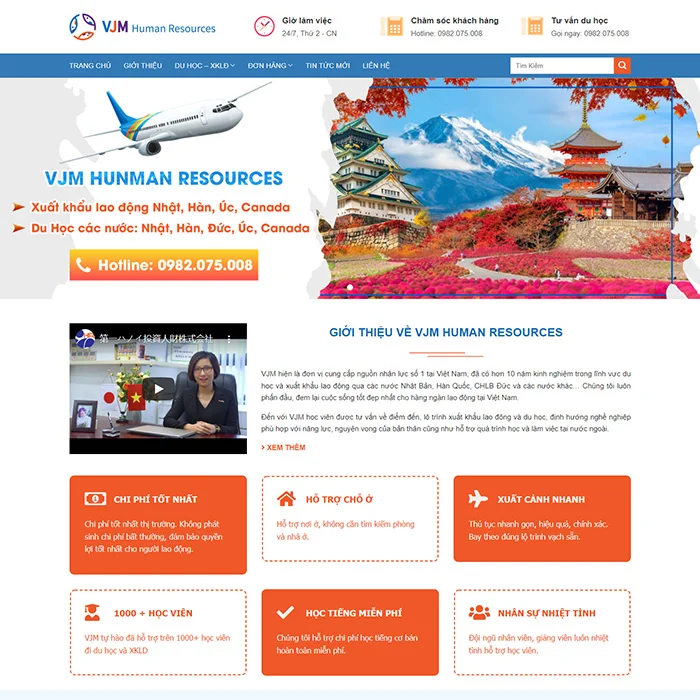 Thiết Kế Website Du Học - Xuất Khẩu Lao Động MA-661