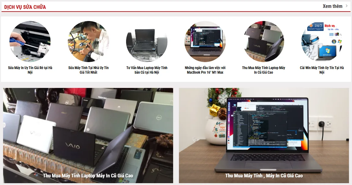 Thiết Kế Website Bán Laptop - Máy Tính - Máy In MA-657