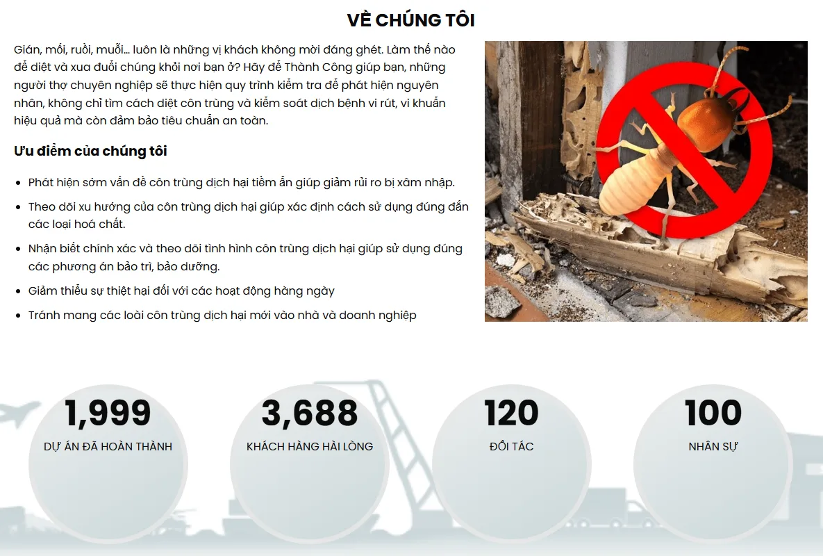 Thiết Kế Website Dịch Vụ Diệt Côn Trùng MA-660