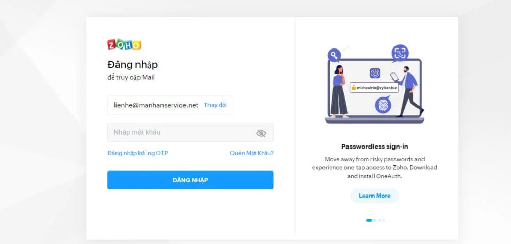Hướng dẫn sử dụng Zoho email theo tên miền