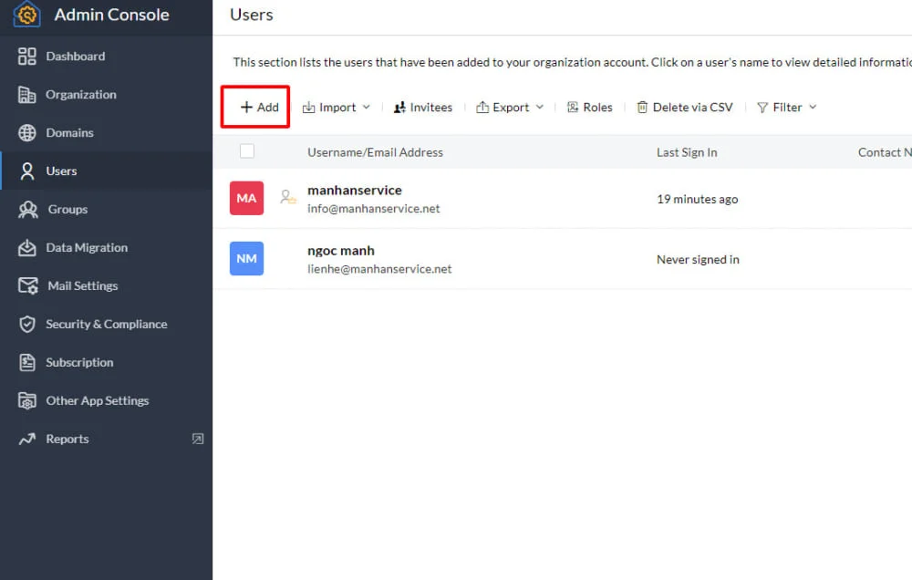Hướng dẫn sử dụng Zoho email theo tên miền