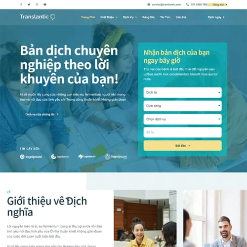 Mẫu Website Dịch Thuật EL-153