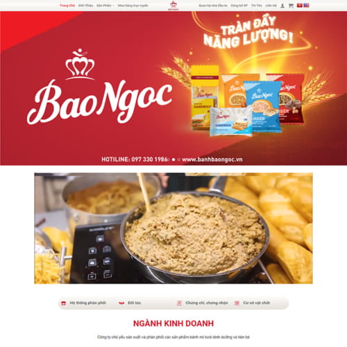 Mẫu Website Dich Vụ Bánh Mỳ MA-665
