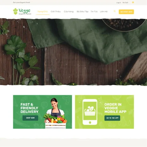 Mẫu Website Thực Phẩm Sạch EL-135