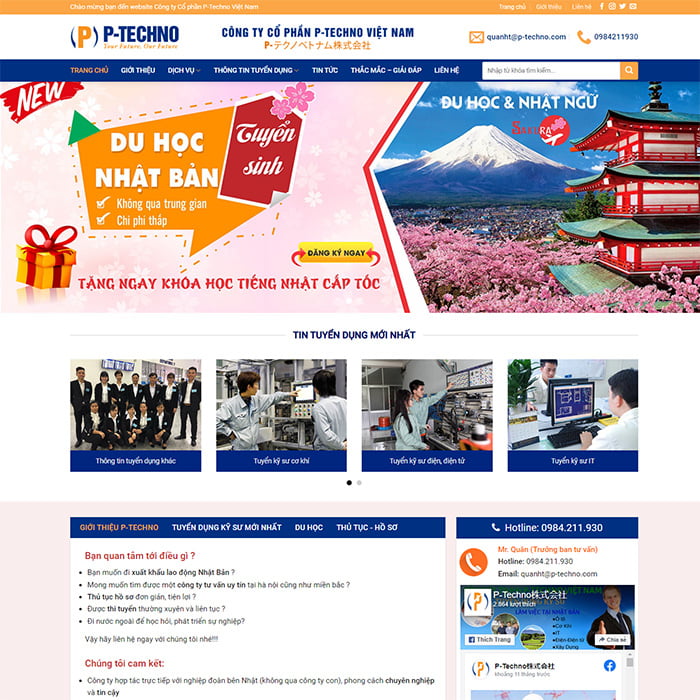 Mẫu Website Xuất Khẩu Lao Động MA-672