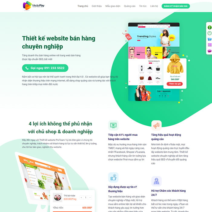 Mẫu website giới thiệu công ty thiết kế web