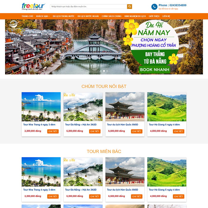 Mẫu website kinh doanh du lịch