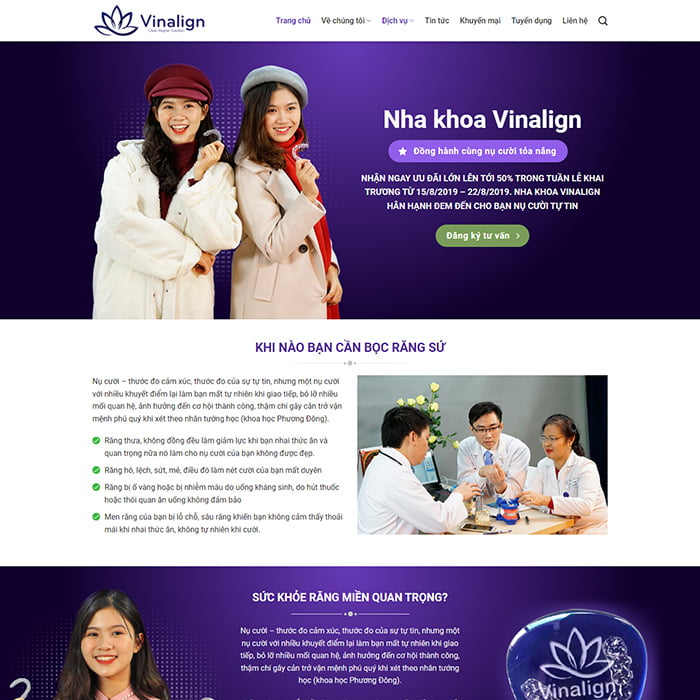 Thiết kế mẫu web nha khoa chuyên nghiệp