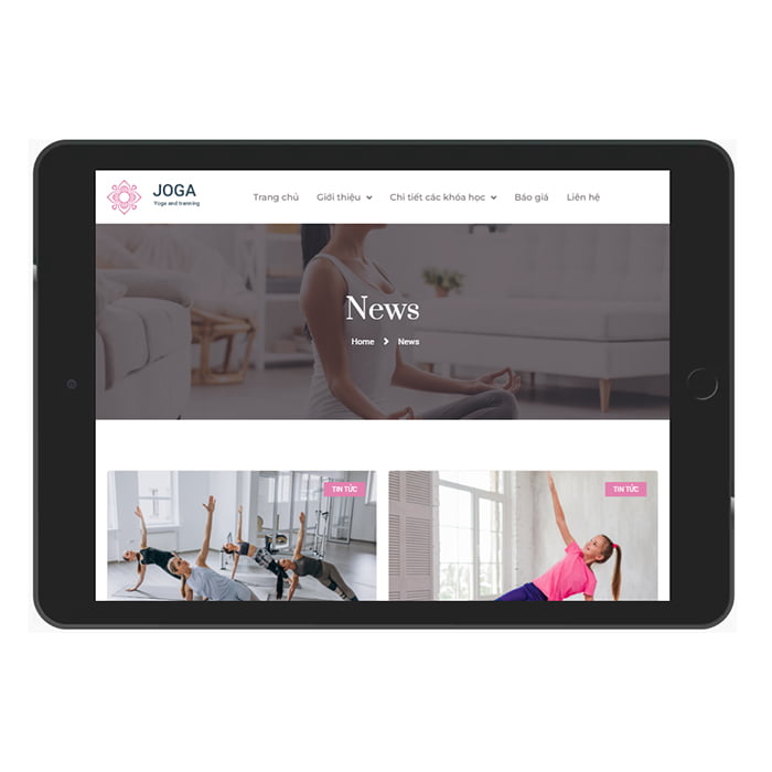 Thiết Kế Mẫu Website Dạy Yoga