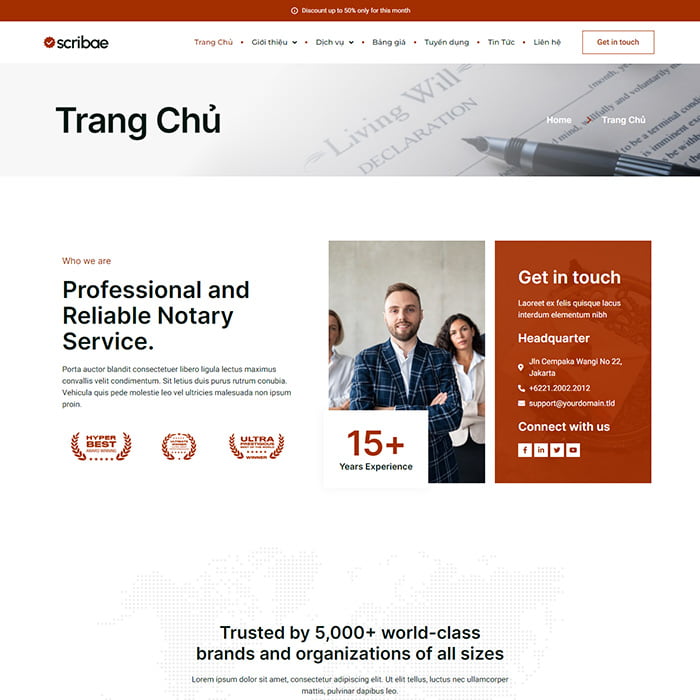 Thiết kế trang web dịch vụ dịch thuật