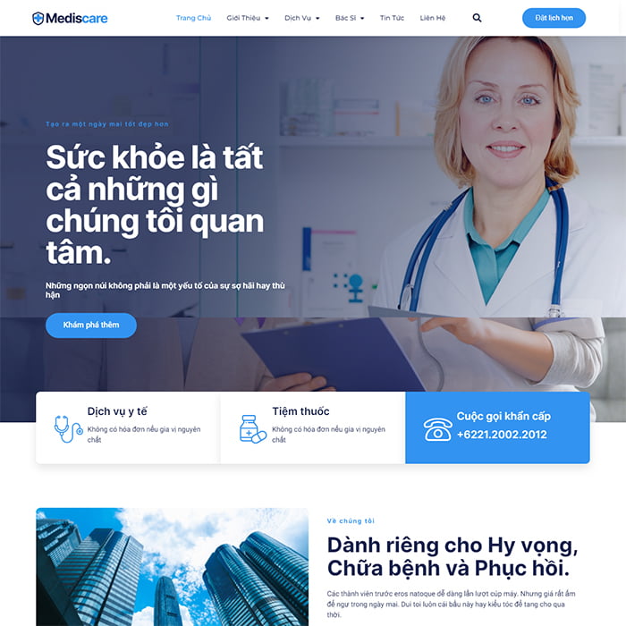 Thiết kế website bệnh viện, phòng khám