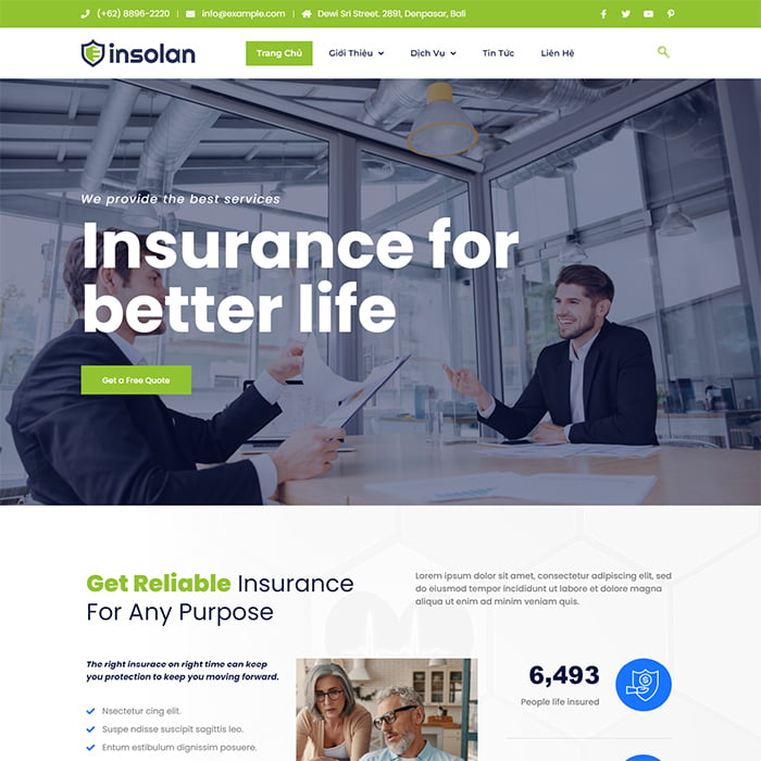 Thiết kế website công ty bảo hiểm uy tín