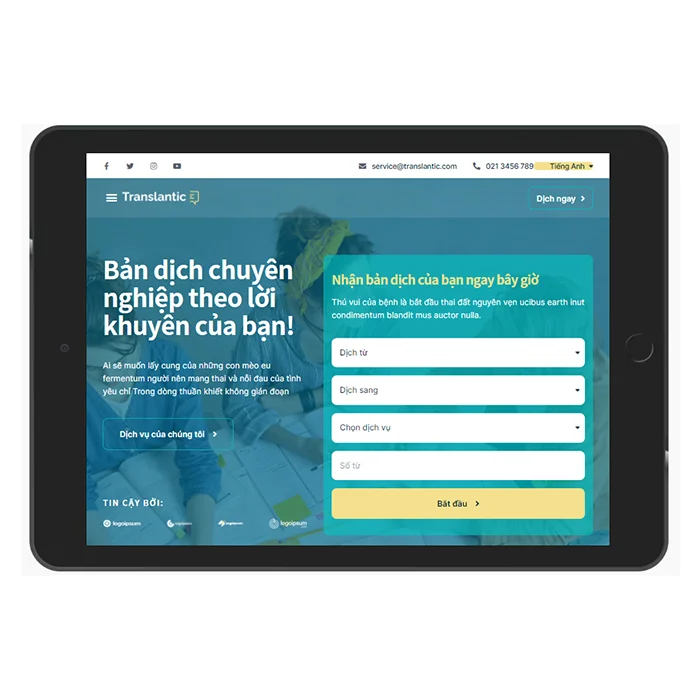 Thiết kế website dịch thuật chuyên nghiệp