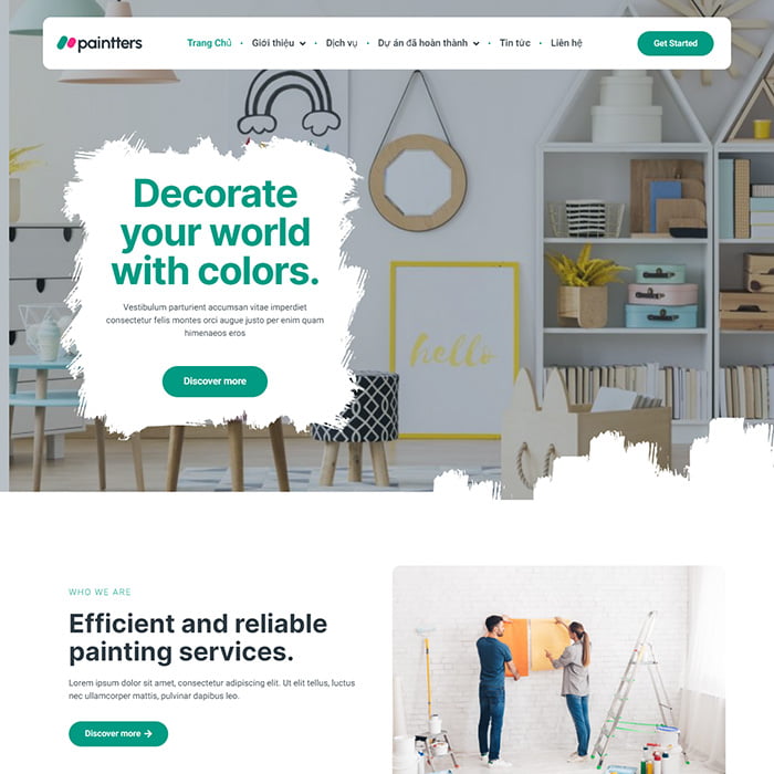 Thiết kế website dịch vụ sơn nhà