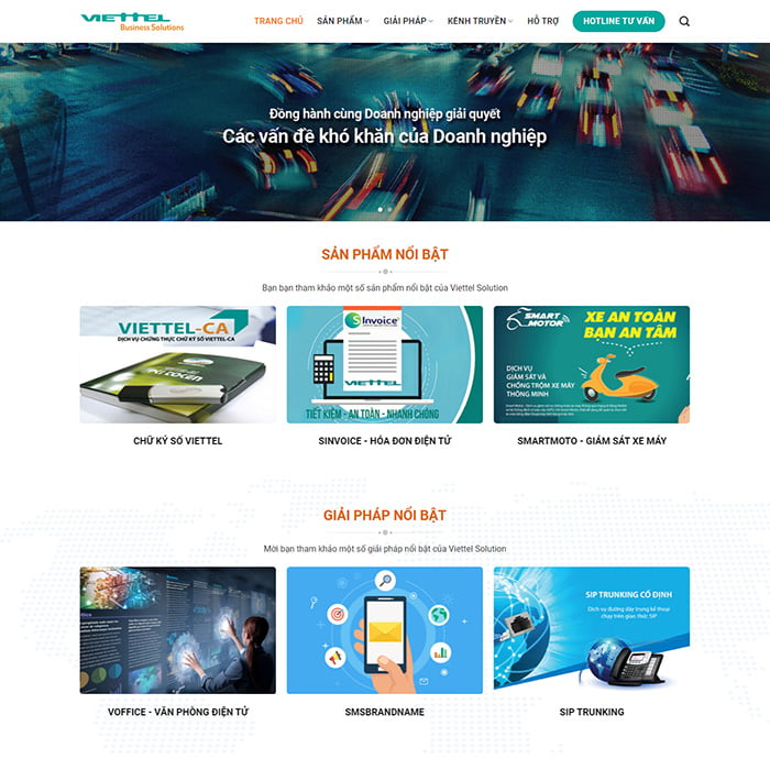 Thiết kế website dịch vụ viễn thông