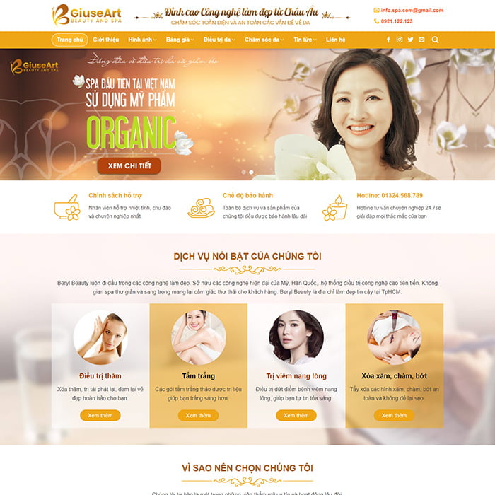 Thiết kế website Spa, làm đẹp