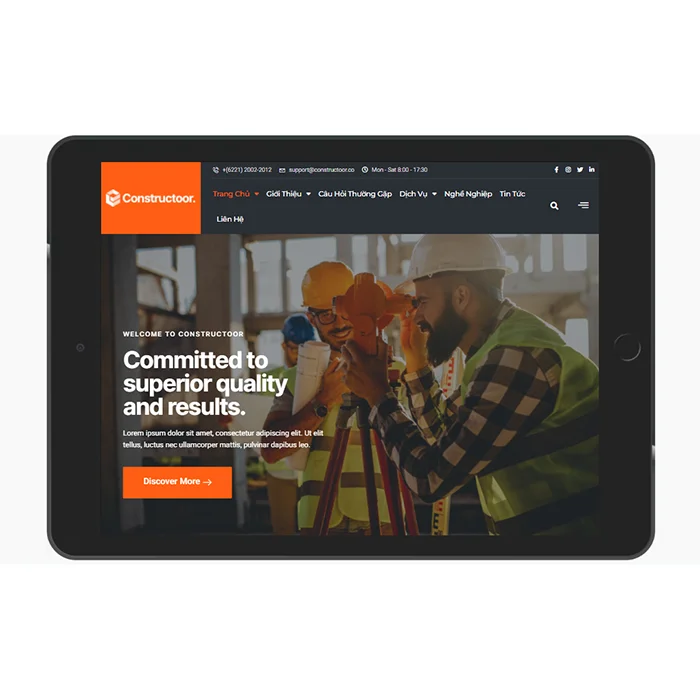 Thiết kế website thi công kiến trúc, nội thất