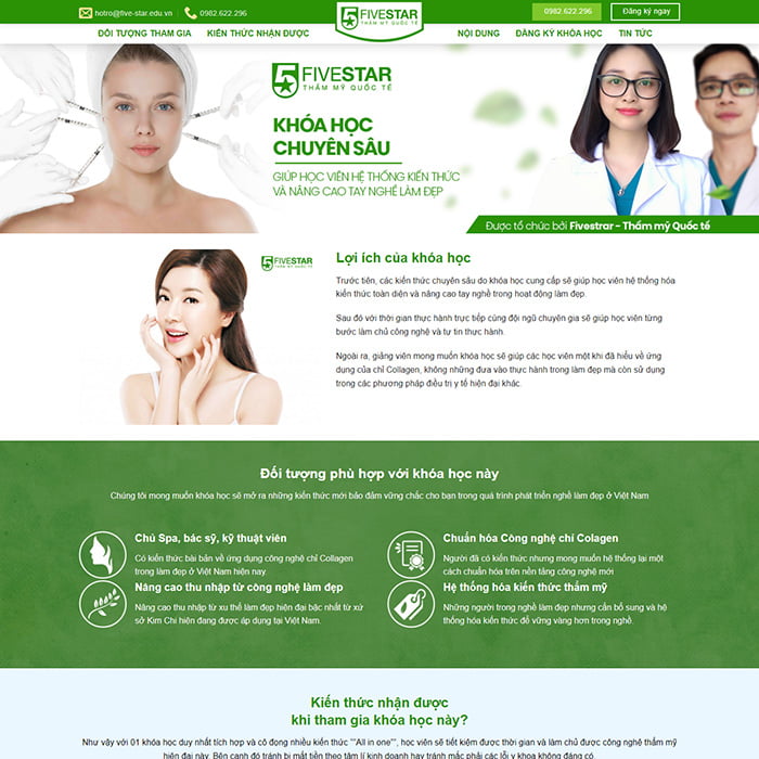 Thiết kế website trung tâm Spa