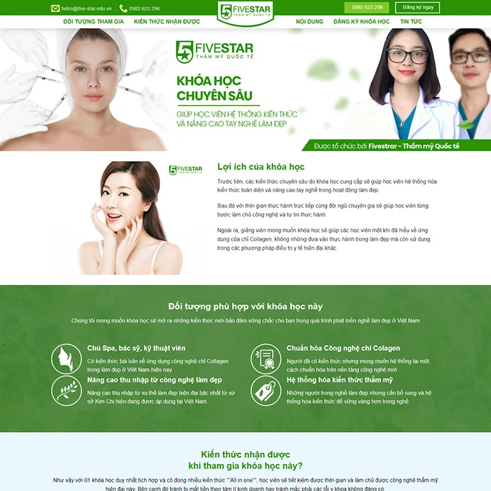 Thiết kế website trung tâm Spa