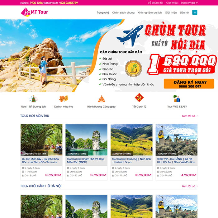 Trang web kinh doanh tour du lịch