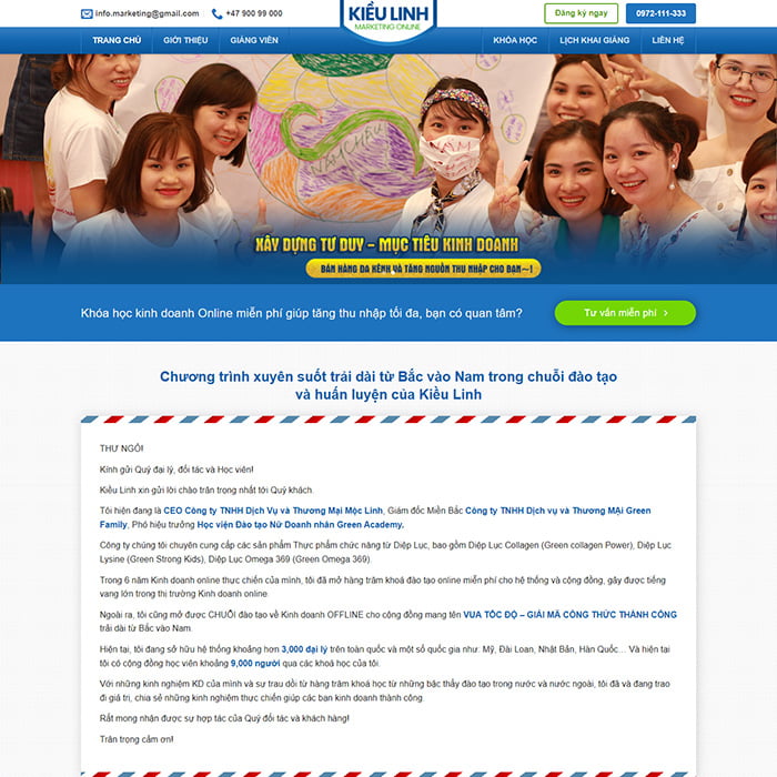 Trang website dạy học trực tuyến