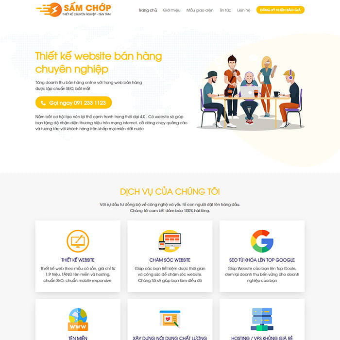 Trang website giới thiệu công ty thiết kế web