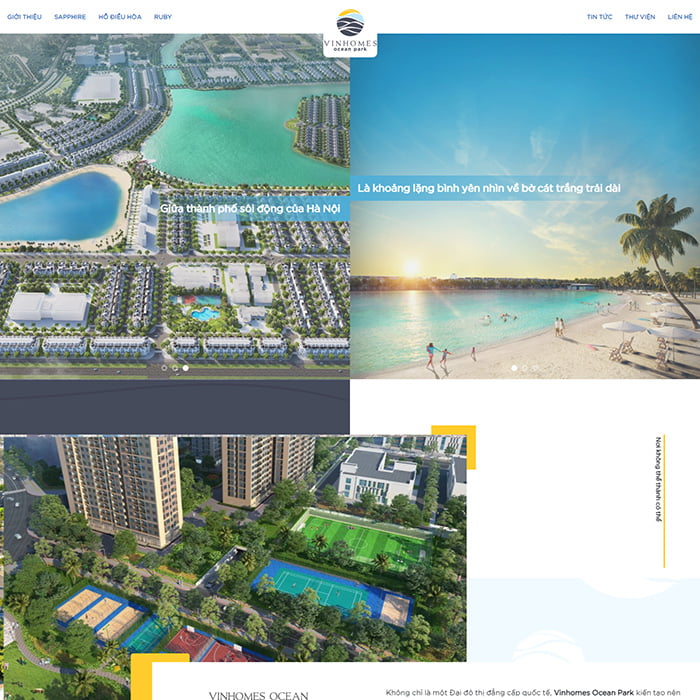 Trang website giới thiệu dự án bất động sản