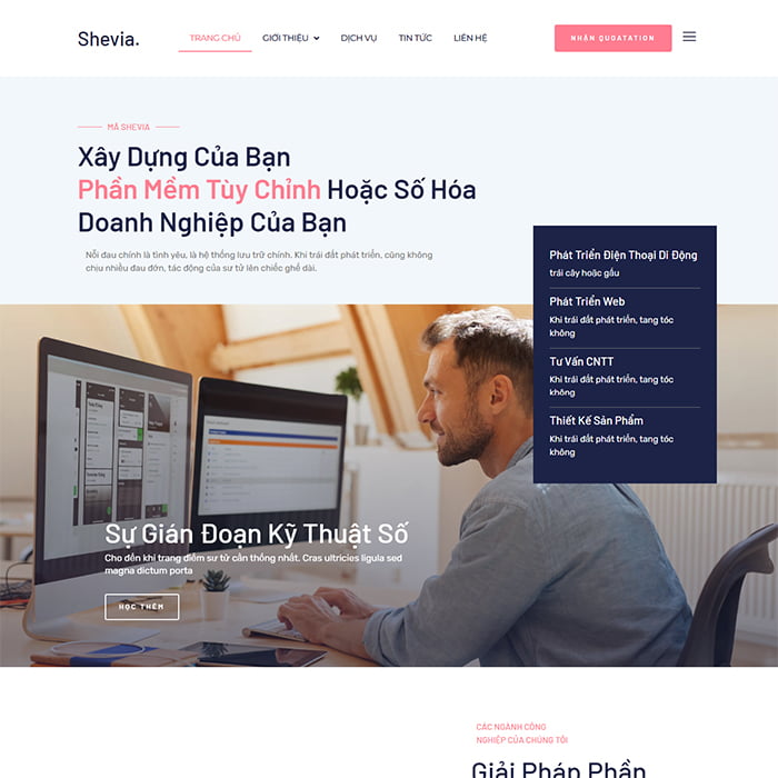 Website cung cấp phần mềm doanh nghiệp