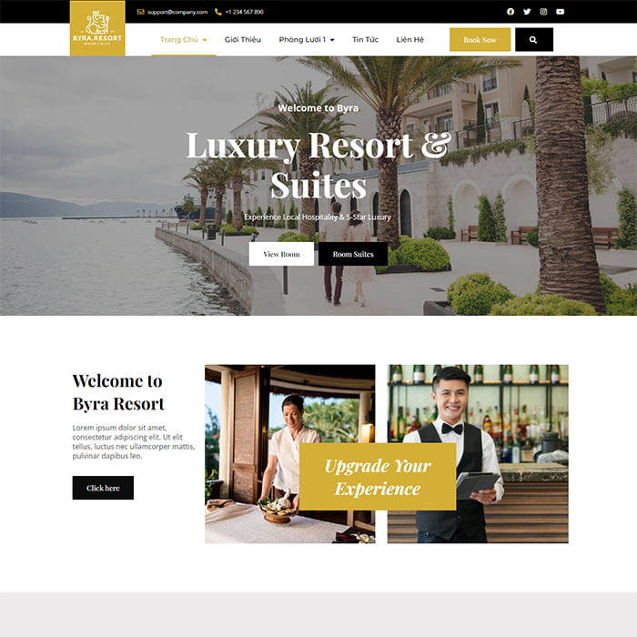 Website dịch vụ khách sạn - resort