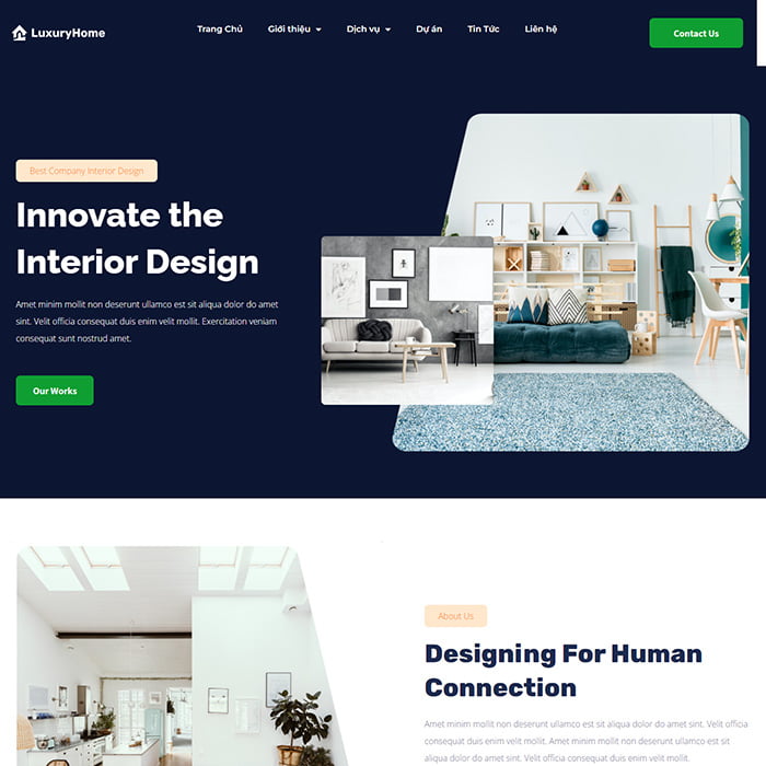 Website dịch vụ thiết kế nội thất