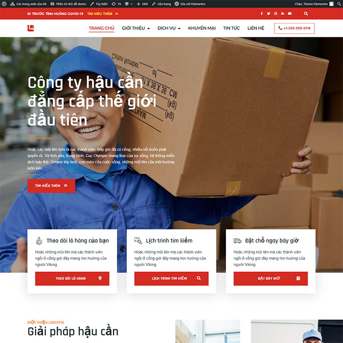 Website dịch vụ vận chuyển hàng hóa