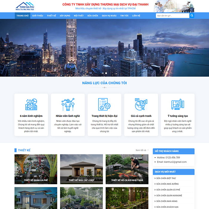 Website thiết kế - thi công kiến trúc nội thất