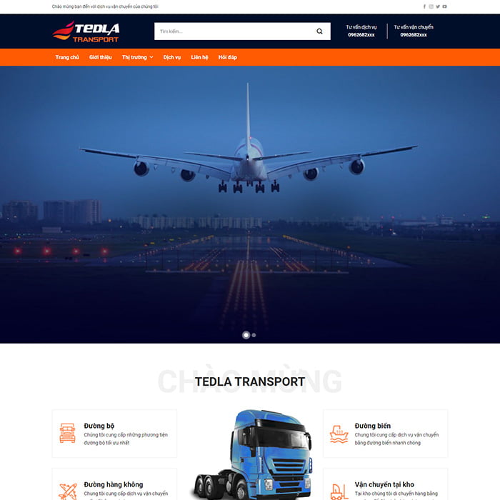 Xây dựng mẫu website vận chuyển