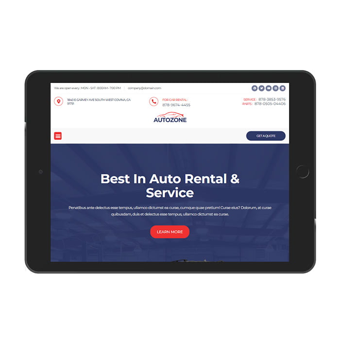 Mẫu web dịch vụ cho thuê xe ô tô