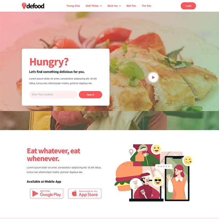 Mẫu website kinh doanh đồ ăn nhanh