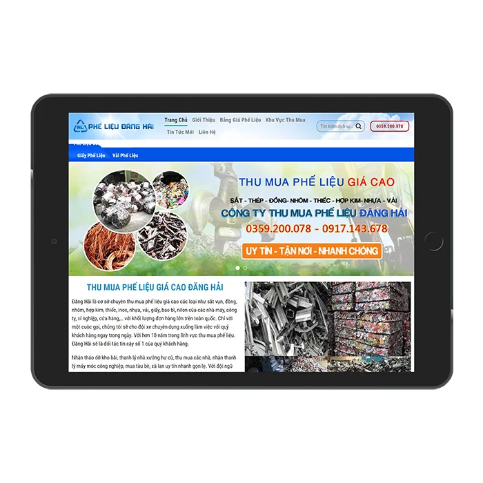 Thiết kế mẫu web thu mua phế liệu