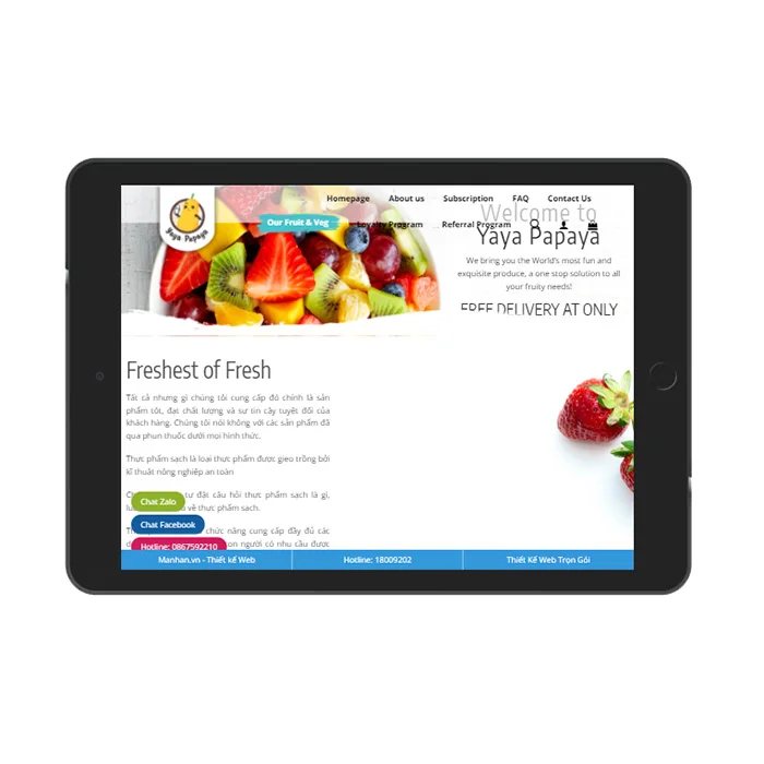 Thiết kế mẫu website bán nông sản sạch